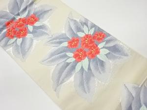 リサイクル　椿模様織出し袋帯